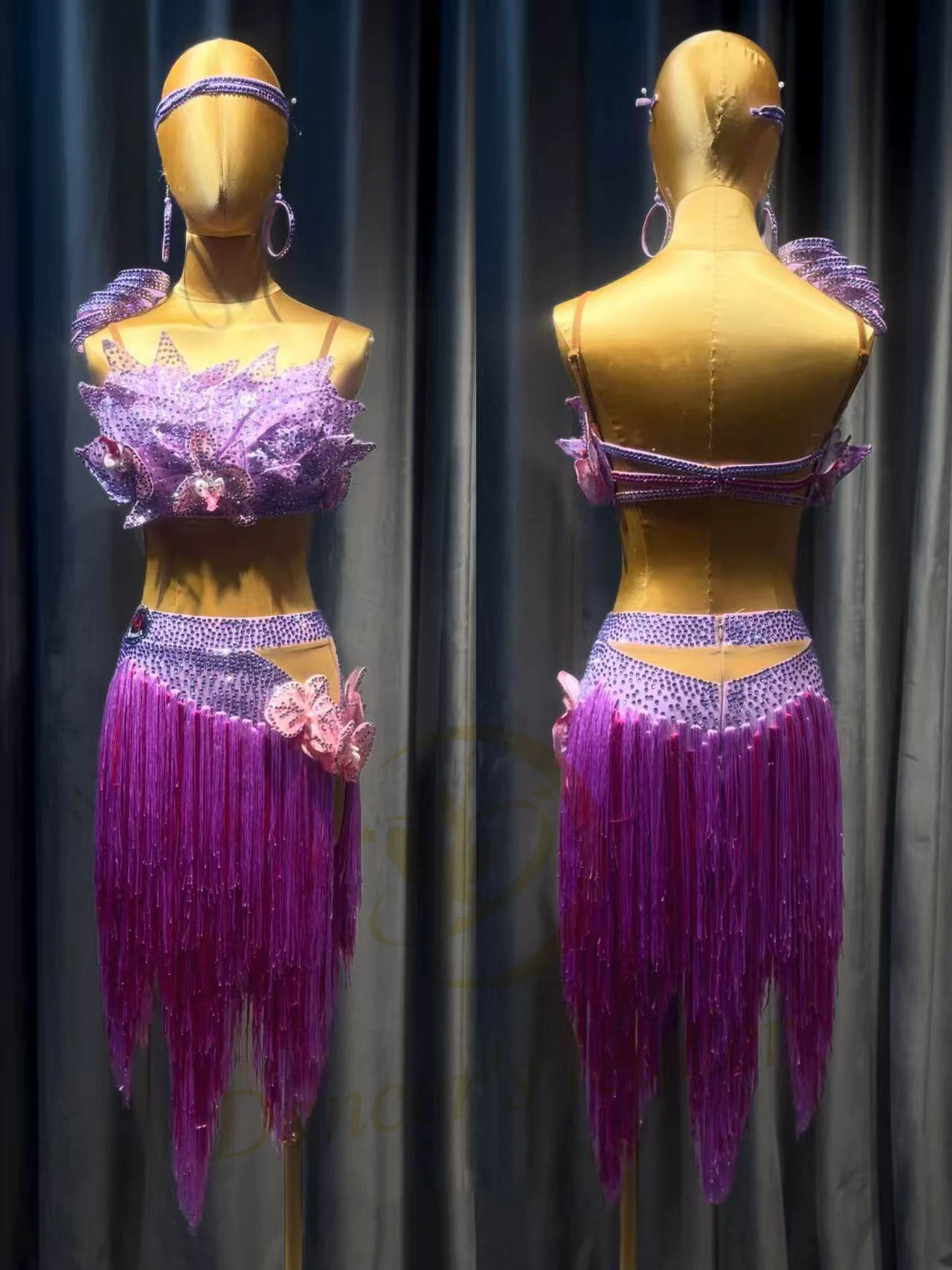Latin Dancer, Adult And Children'S High-End Customized Pink Purple Flower Design, Tango Samba AB Stone Performance Dress
Latin Dancer, Adult And Children'S High-End Customized Pink Purple Flower Design, Tango Samba AB Stone Performance Dress