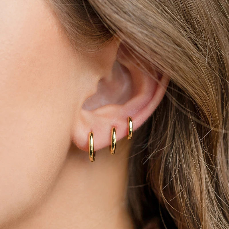 Exquisite Smooth Circle Hoop Earrings for Women Classic Gold Color Piercing Round Earrings Set Fashion Party Jewelry Wholesale
Exquisite Smooth Circle Hoop Earrings for Women Classic Gold Color Piercing Round Earrings Set Fashion Party Jewelry Wholesale