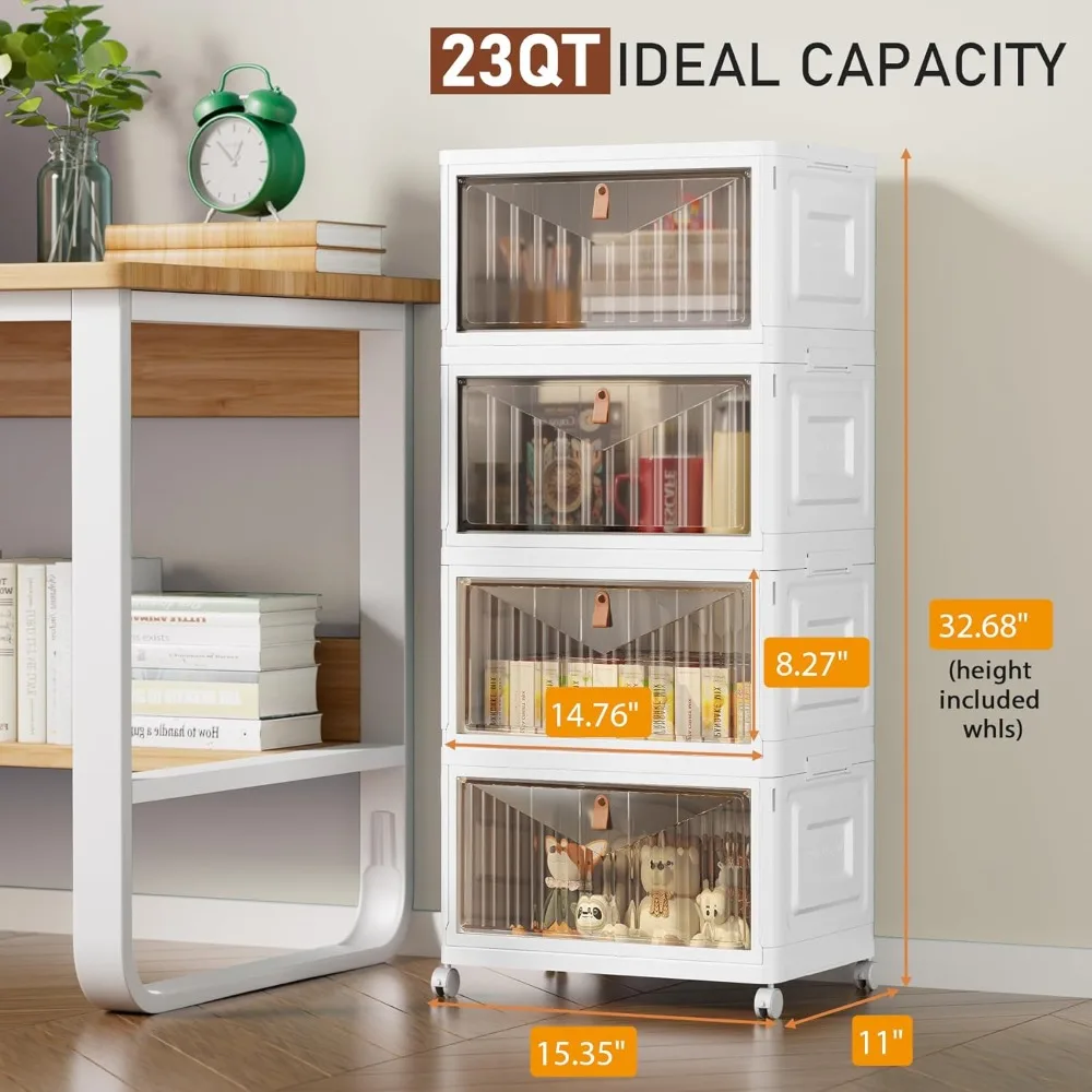 US Shipping 4 Tier Stackable Storage Bins with Lids 23QT Collapsible Closet Organizers with Wheels Foldable Plastic
US Shipping 4 Tier Stackable Storage Bins with Lids 23QT Collapsible Closet Organizers with Wheels Foldable Plastic
