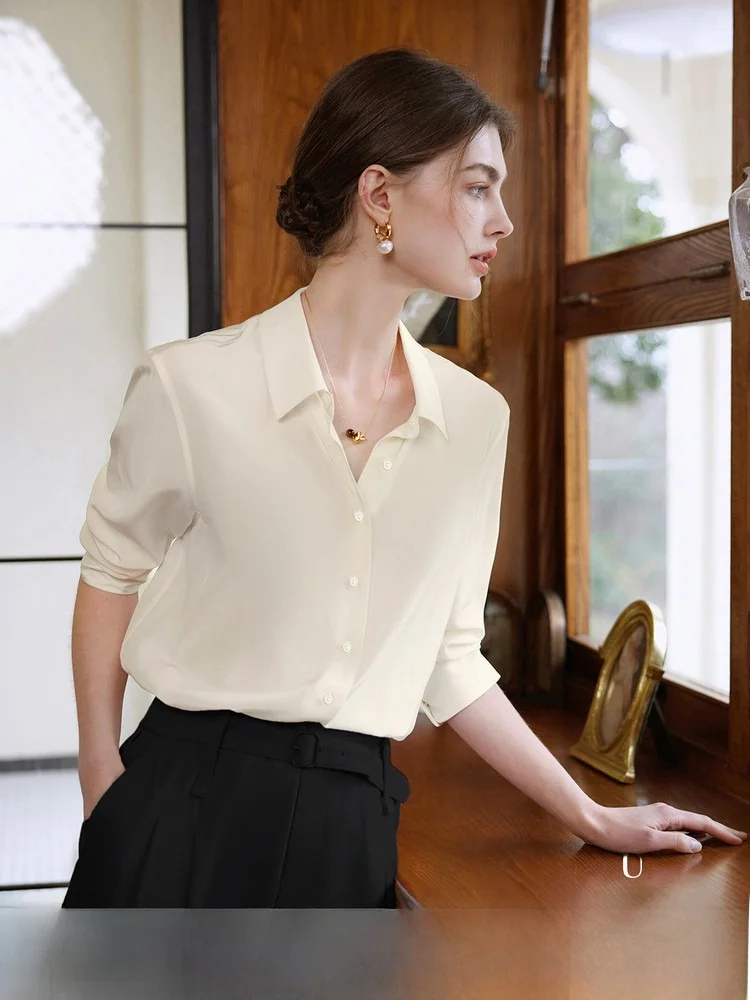 NAGUAGU Pumpkin Valley Commute Sle Loose Women's irt Classic Versatile White Button-Up Silk Long Sve Office irt
NAGUAGU Pumpkin Valley Commute Sle Loose Women's irt Classic Versatile White Button-Up Silk Long Sve Office irt