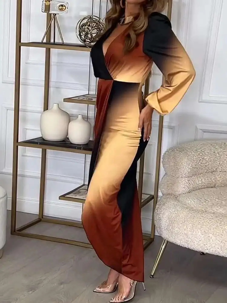 Весенне-осеннее простое вечернее женское платье с длинным рукавом в стиле пэчворк, элегантное платье макси, модное женское платье с глубоким V-образным вырезом 2025 года
Весенне-осеннее простое вечернее женское платье с длинным рукавом в стиле пэчворк, элегантное платье макси, модное женское платье с глубоким V-образным вырезом 2025 года