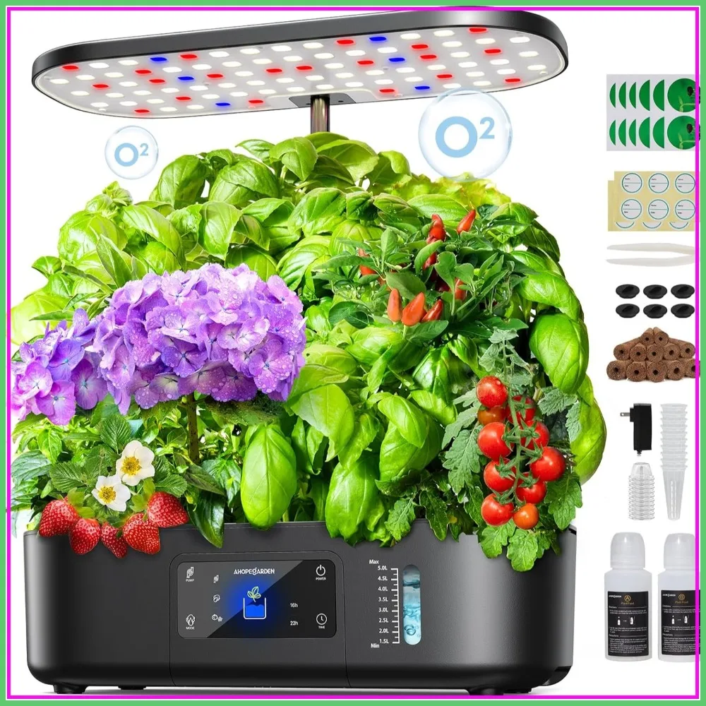 Indoor Herb Garden Hydroponics Growing System with Grow Light, 12 Pods, LCD Touch Panel, Height Up to 17"
Indoor Herb Garden Hydroponics Growing System with Grow Light, 12 Pods, LCD Touch Panel, Height Up to 17"