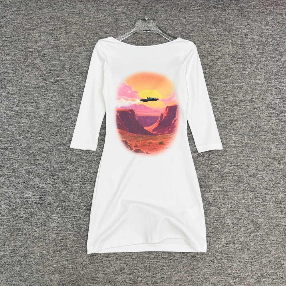 Women White Round Neck 3/4 Sleeve Mini Dress Retro Desert Car Print Bodycon Casual Party Streetwear Fashion Dress 2026 Spring
Women White Round Neck 3/4 Sleeve Mini Dress Retro Desert Car Print Bodycon Casual Party Streetwear Fashion Dress 2026 Spring