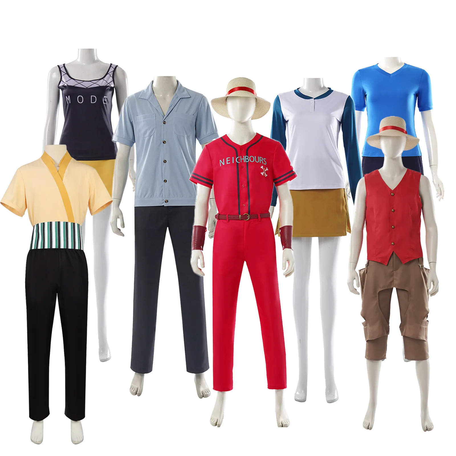 Action Luffy & Zoro Cosplay Costume Full Set Halloween Party Outfit with Straw Hat Red Jumpsuit T-shirt Set Halloween Carnival
Action Luffy & Zoro Cosplay Costume Full Set Halloween Party Outfit with Straw Hat Red Jumpsuit T-shirt Set Halloween Carnival