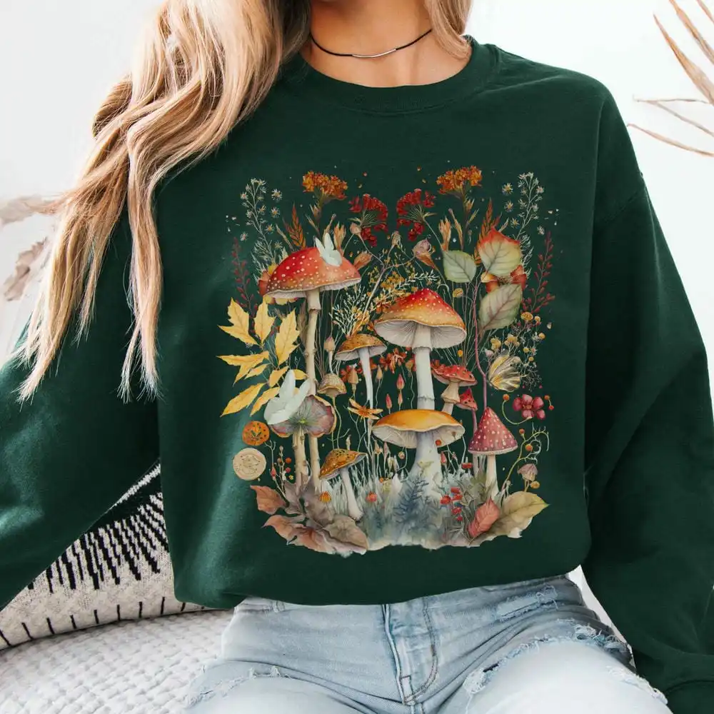 Винтажная женская флисовая толстовка с грибами Goblincore Cottagecore Fairycore Naturecore, модный повседневный свитер, уличная одежда
Винтажная женская флисовая толстовка с грибами Goblincore Cottagecore Fairycore Naturecore, модный повседневный свитер, уличная одежда