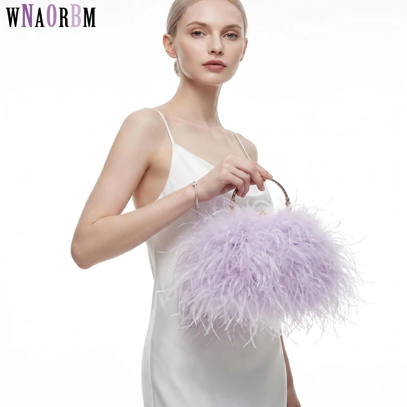 Ladies' 100% ostrich feather bag, fashionable feather bag, multi-color handheld fashionable wallet, handmade crossbody bag
Ladies' 100% ostrich feather bag, fashionable feather bag, multi-color handheld fashionable wallet, handmade crossbody bag