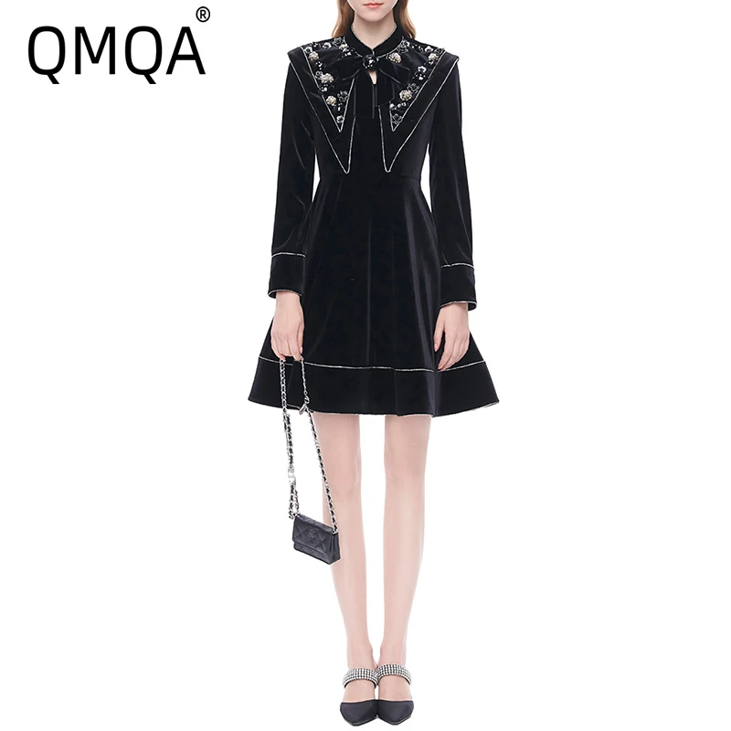 QMQA модные женские бархатные платья с блестками и бантом, мини-платье с матросским воротником и длинными рукавами, 2021, новая женская одежда QM107
QMQA модные женские бархатные платья с блестками и бантом, мини-платье с матросским воротником и длинными рукавами, 2021, новая женская одежда QM107