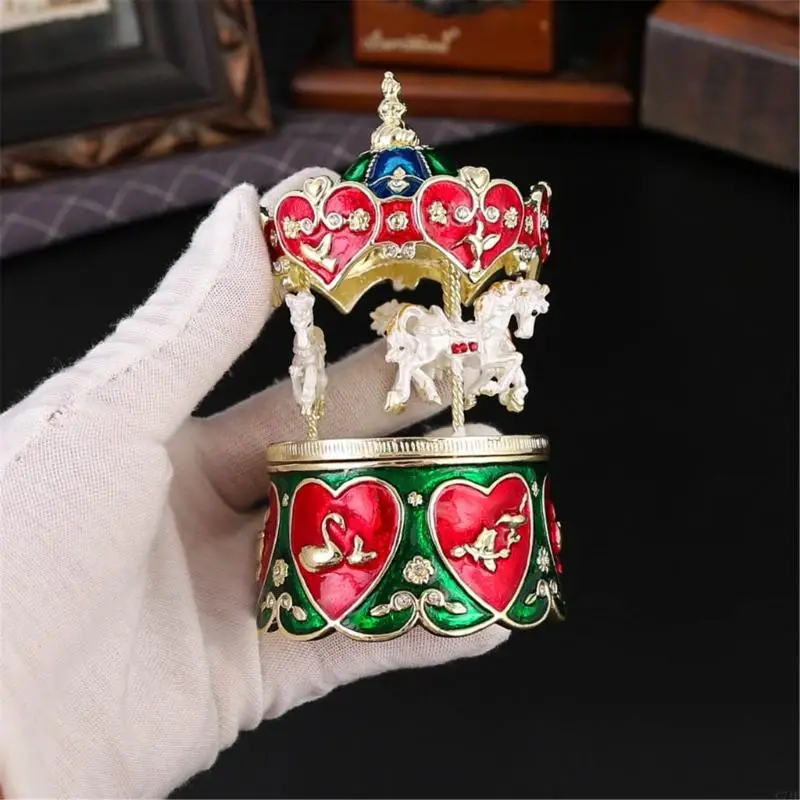 Hand Painted Enamel Carousel Jewelry Box Alloy Craftsmanship Decorative Storage Case
Hand Painted Enamel Carousel Jewelry Box Alloy Craftsmanship Decorative Storage Case