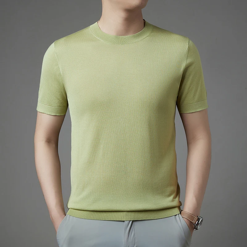 100% Lyocell Men Tees Summer 2025 Casual Solid Thin Knit T-Shirt Short Sleeve Knitwear Tops Male Breathable Knit Clothes
100% Lyocell Men Tees Summer 2025 Casual Solid Thin Knit T-Shirt Short Sleeve Knitwear Tops Male Breathable Knit Clothes