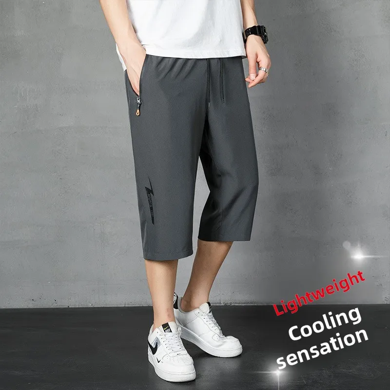 New Men's Summer Thin Ice Silk Qui Dry Trendy Brand Seven-Footers Casual Pants with ket Zipper Straight Leg Long Trousers
New Men's Summer Thin Ice Silk Qui Dry Trendy Brand Seven-Footers Casual Pants with ket Zipper Straight Leg Long Trousers
