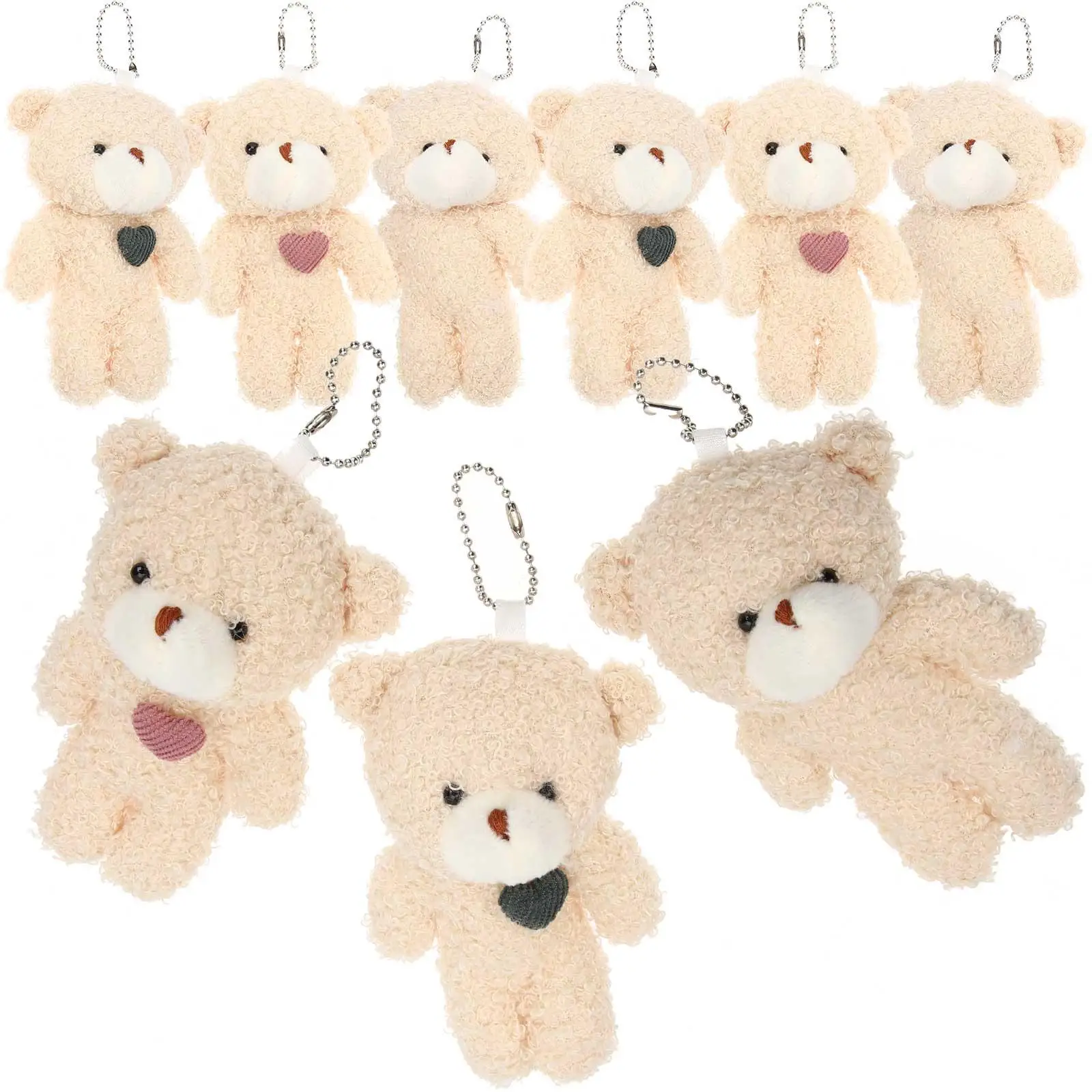 12 Pcs Bear Ornaments Key Chain Pendant Mini Stuffed Keyring Charm Brown Valentine Gift Graduation Bear Toy
12 Pcs Bear Ornaments Key Chain Pendant Mini Stuffed Keyring Charm Brown Valentine Gift Graduation Bear Toy