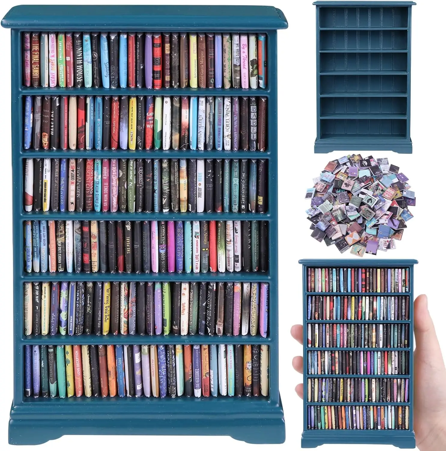 Mini Bookshelf with 180pcs Mini Books, Tiny Library Decor, Shake Away Anxiety, Gift for Book Lovers
Mini Bookshelf with 180pcs Mini Books, Tiny Library Decor, Shake Away Anxiety, Gift for Book Lovers