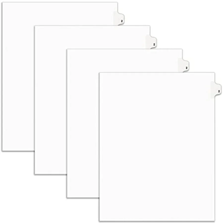 Legal Exhibit Binder Dividers, Preprinted No. 2 Side Tabs, Unpunched Letter Size, 25 Tabs per Set, 100 Total 4-Pack of 11912
Legal Exhibit Binder Dividers, Preprinted No. 2 Side Tabs, Unpunched Letter Size, 25 Tabs per Set, 100 Total 4-Pack of 11912