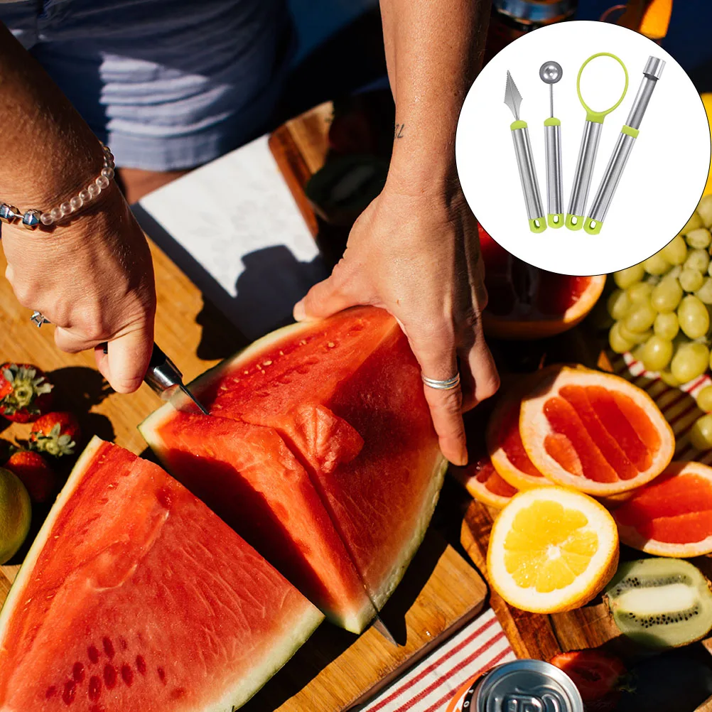 4pcs Stainless Steel Fruit Ball Digger Set Melon Baller For Watermelon Cucumber Dragon Fruit Kitchen Gadget Tool
4pcs Stainless Steel Fruit Ball Digger Set Melon Baller For Watermelon Cucumber Dragon Fruit Kitchen Gadget Tool