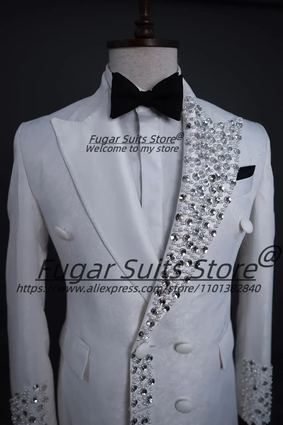 Stylish Men's Wedding Tuxedos Blazer Peaked Lapel Pearls Crystal Beading Prom Party Birthday 2 Piece Set Custome Suit Pants+Coat
Stylish Men's Wedding Tuxedos Blazer Peaked Lapel Pearls Crystal Beading Prom Party Birthday 2 Piece Set Custome Suit Pants+Coat