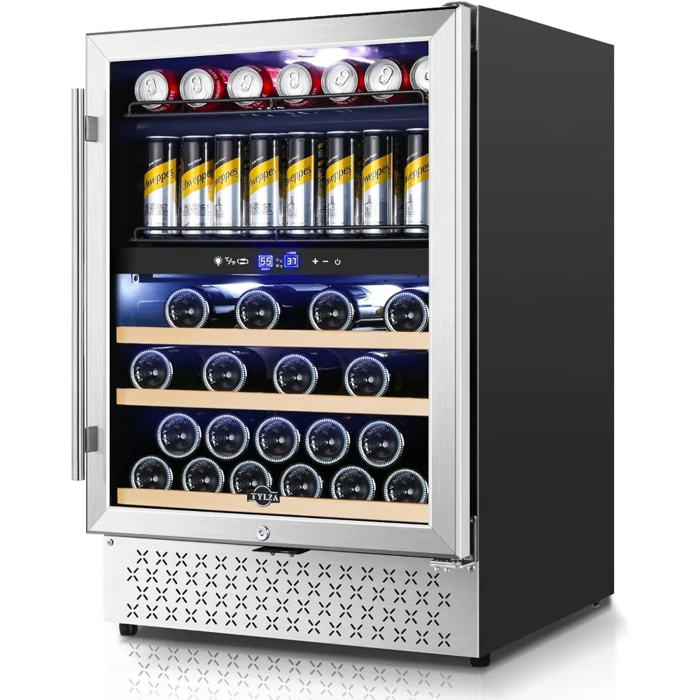 24 Inch Dual Zone Wine And Beverage Fridge - Built-in Or Freestanding - Holds 100 Cans And 30 Bottles - Customizable Temperature
24 Inch Dual Zone Wine And Beverage Fridge - Built-in Or Freestanding - Holds 100 Cans And 30 Bottles - Customizable Temperature