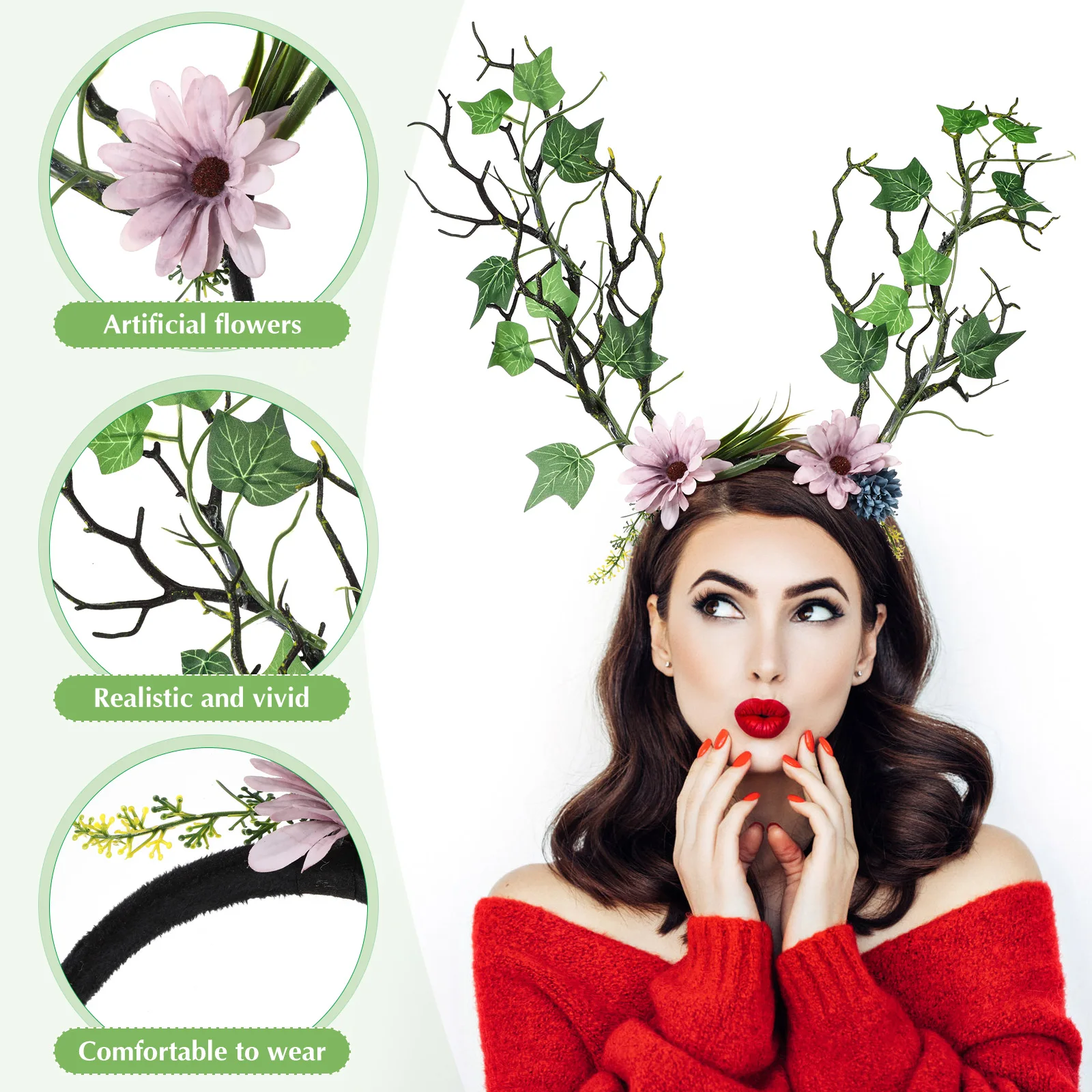 Tree Branch Headband Party Cosplay Xmas Festival Hair Decor Headpiece Themed Wreath Durable Elegant Decoration For
Tree Branch Headband Party Cosplay Xmas Festival Hair Decor Headpiece Themed Wreath Durable Elegant Decoration For