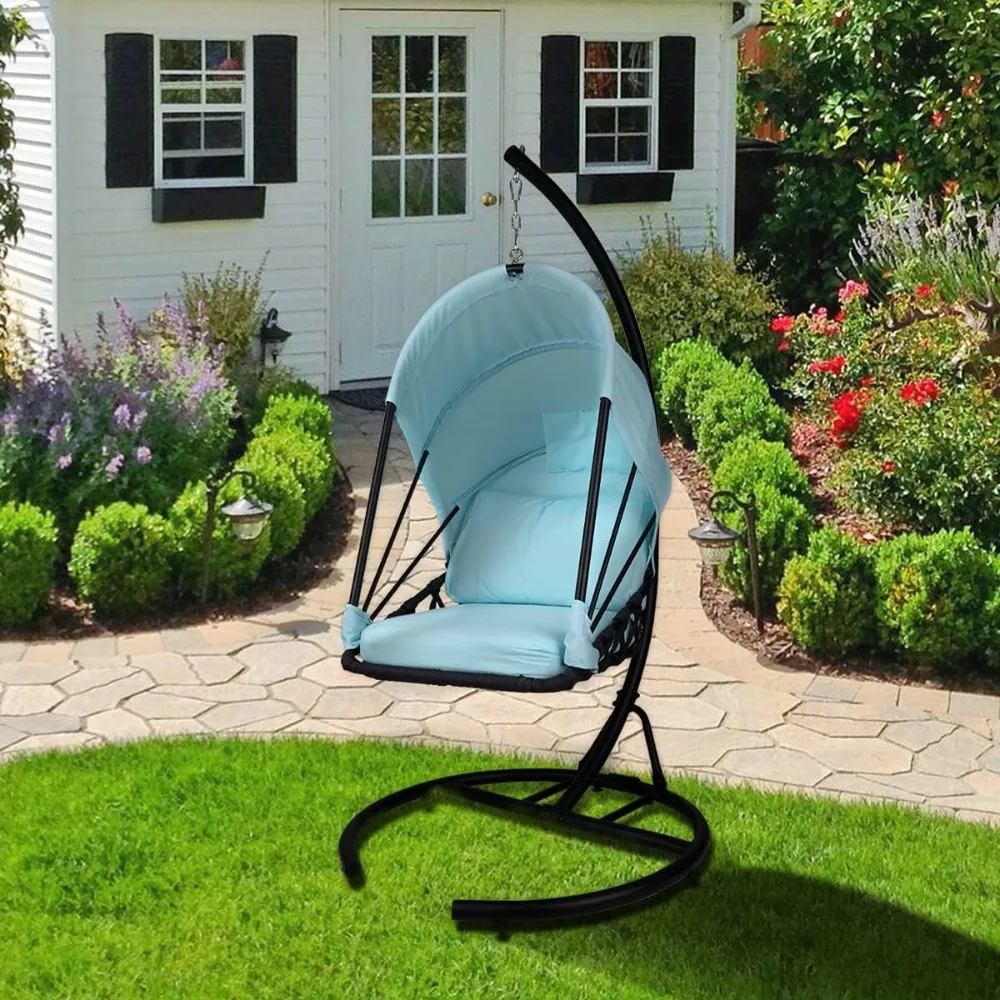 Foldable Hanging Chair Swing Hammock Egg Chair PE Rattan Wicker Seat w/Padded Cushion Headrest Pillow Canopy for Outdoor, Indoor
Foldable Hanging Chair Swing Hammock Egg Chair PE Rattan Wicker Seat w/Padded Cushion Headrest Pillow Canopy for Outdoor, Indoor