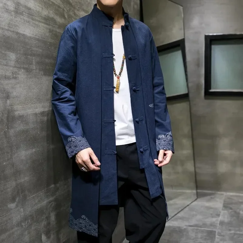 Chinese Top New Trench Coat Linen Printed Casual Long Shirt New Year's Wear Men's Traditional Chinese Clothing
Chinese Top New Trench Coat Linen Printed Casual Long Shirt New Year's Wear Men's Traditional Chinese Clothing