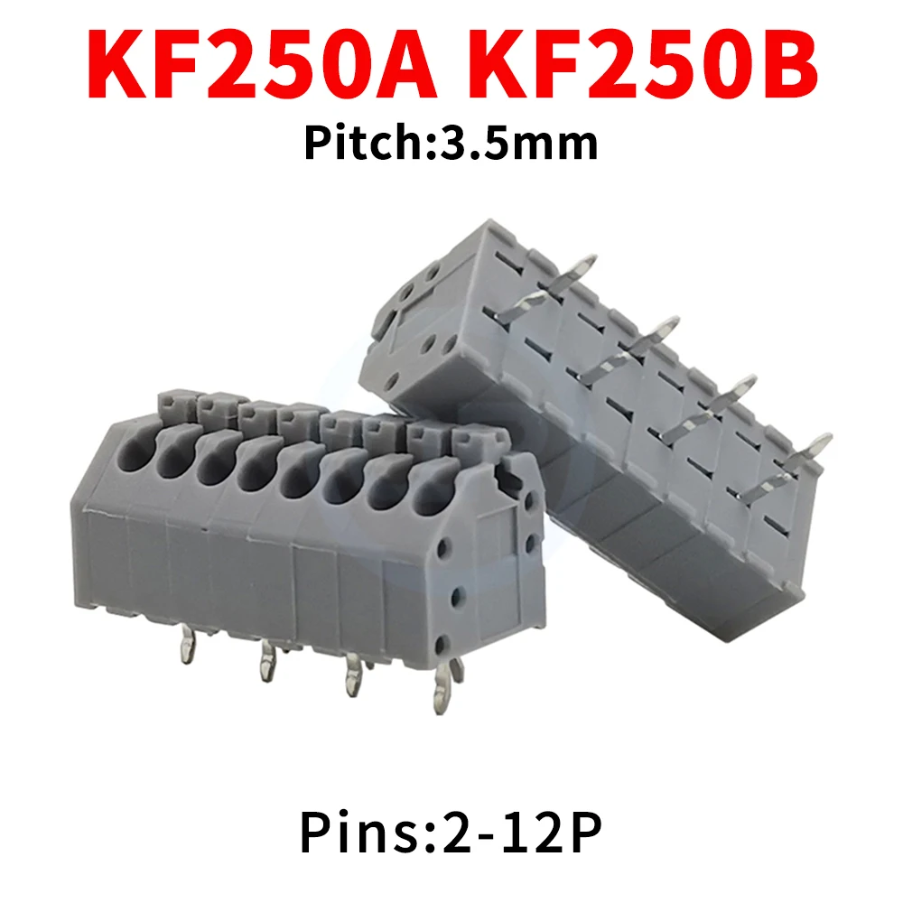 (10 pcs) KF250 3.5mm -1 -2 Spring Loaded PCB Terminal Block KF250A KF250B 3.5 Screwless Press Type 250A B Side Small Pitch 2-12P
(10 pcs) KF250 3.5mm -1 -2 Spring Loaded PCB Terminal Block KF250A KF250B 3.5 Screwless Press Type 250A B Side Small Pitch 2-12P