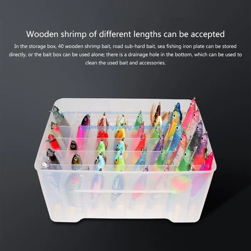 Squid Jig Hard Lures Tool Case Fishing Box 40 Plastic Fishing Tackle Box
Squid Jig Hard Lures Tool Case Fishing Box 40 Plastic Fishing Tackle Box