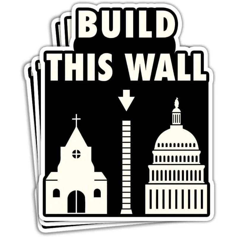 Build this wall separates church and state patriotic sticker - self-adhesive vinyl decal featuring a church and congress design
Build this wall separates church and state patriotic sticker - self-adhesive vinyl decal featuring a church and congress design