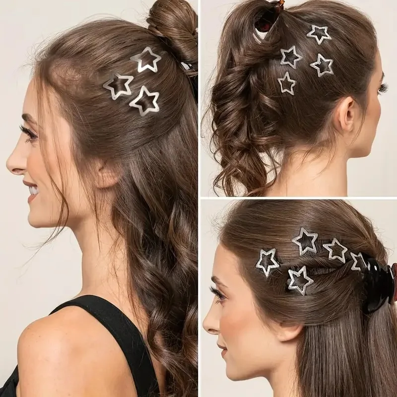 10Pcs Simple Silver Five-pointed Star Hairpin Bangs Clip Side Hair Back Head Clip Broken Hairpin Hair Accessories Headdress
10Pcs Simple Silver Five-pointed Star Hairpin Bangs Clip Side Hair Back Head Clip Broken Hairpin Hair Accessories Headdress