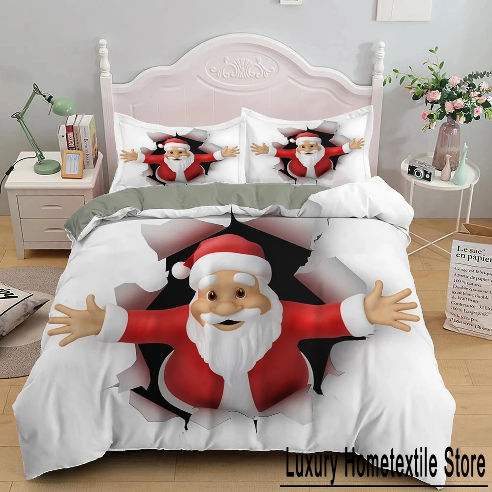 Christmas Duvet Cover Set 3D Print Cute Santa Claus Polyester Comforter Cover King Queen Size for Boys Girl Teens Bedding Set
Christmas Duvet Cover Set 3D Print Cute Santa Claus Polyester Comforter Cover King Queen Size for Boys Girl Teens Bedding Set