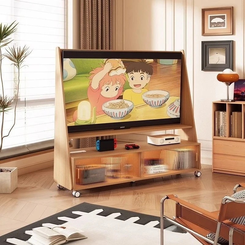 Solid wood movable TV stand for home living room floor storage cabinet
Solid wood movable TV stand for home living room floor storage cabinet
