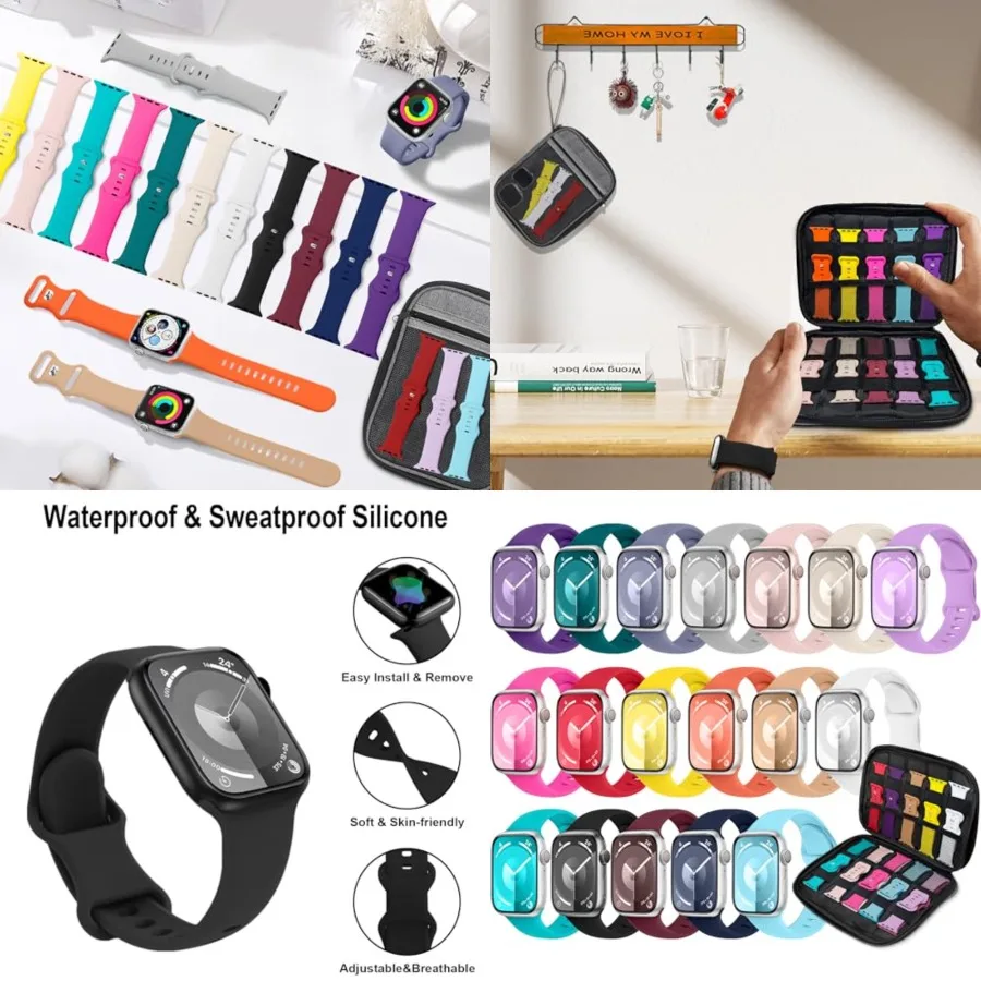 18 Pack Sport Band Compatible with Apple Watch Bands 40mm 41mm 38mm 46mm 45mm 44mm 42mm 49mm for Women Men, Silicone Band with
18 Pack Sport Band Compatible with Apple Watch Bands 40mm 41mm 38mm 46mm 45mm 44mm 42mm 49mm for Women Men, Silicone Band with