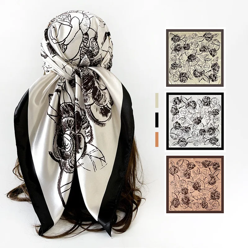 Luxury 90cm Square Scarf For Women Elegant Floral Scarves Soft Satin Bandanas Hijab Stylish Accessory Neckerchief Shawl Wraps
Luxury 90cm Square Scarf For Women Elegant Floral Scarves Soft Satin Bandanas Hijab Stylish Accessory Neckerchief Shawl Wraps
