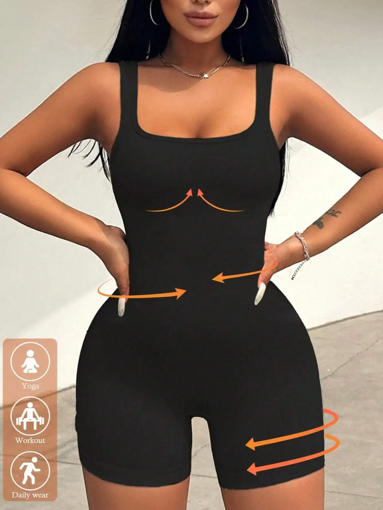 Women Summer Fall Casual Seamless Knit Solid Color Sports Outdoor Tight Romper Unitard Jumpsuit
Women Summer Fall Casual Seamless Knit Solid Color Sports Outdoor Tight Romper Unitard Jumpsuit