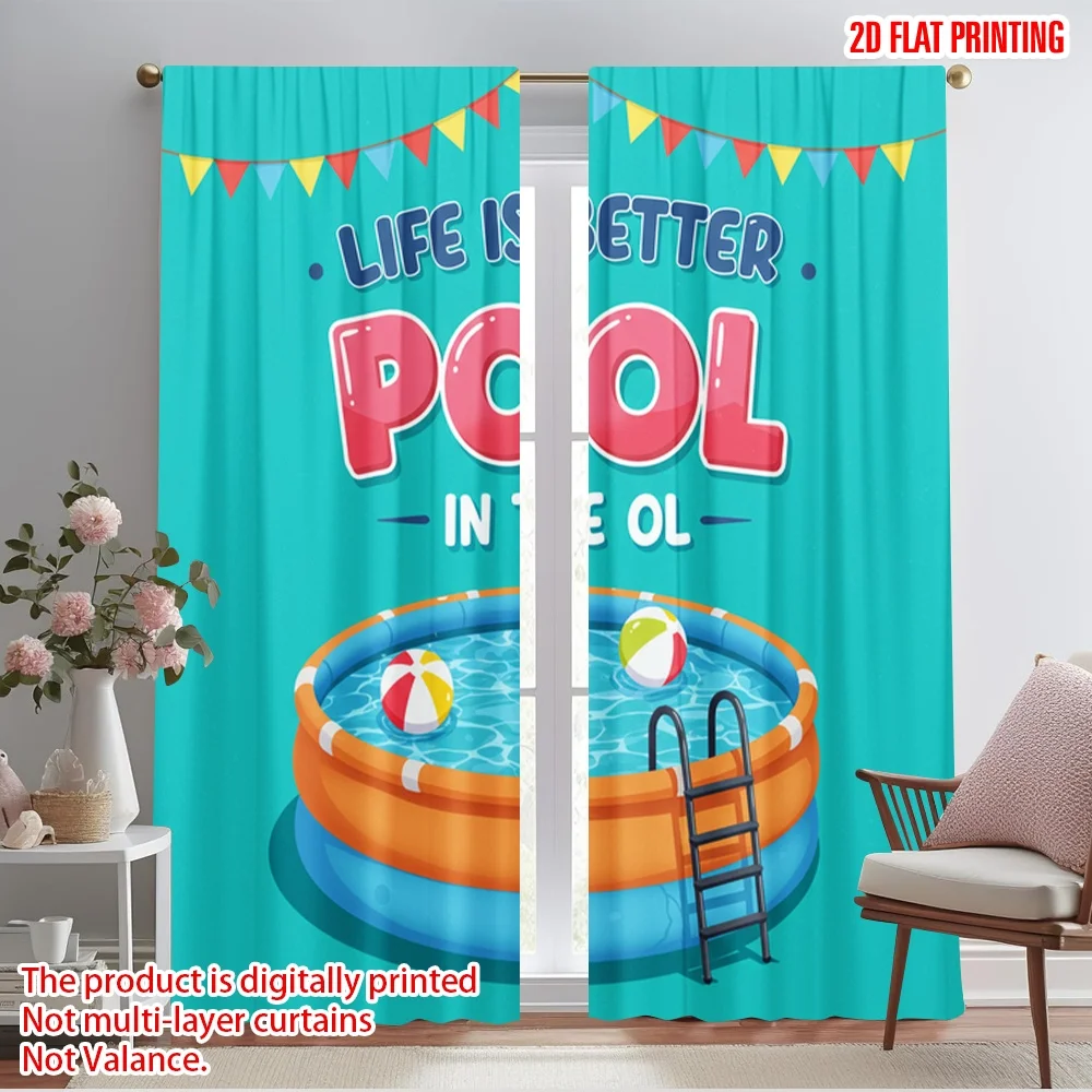 2pcs 2D flat printing Party Curtains Life Better Pool Fun Polyester Without Electricity 0 Use for Booths Studio Props
2pcs 2D flat printing Party Curtains Life Better Pool Fun Polyester Without Electricity 0 Use for Booths Studio Props