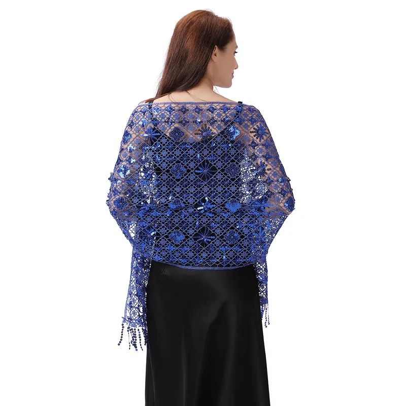 Women Water-soluble Embroidery Evening Dress Shawl Glitter Sequin Wedding Cope Shawls Boleros Shrugs Wraps Elegant
Women Water-soluble Embroidery Evening Dress Shawl Glitter Sequin Wedding Cope Shawls Boleros Shrugs Wraps Elegant