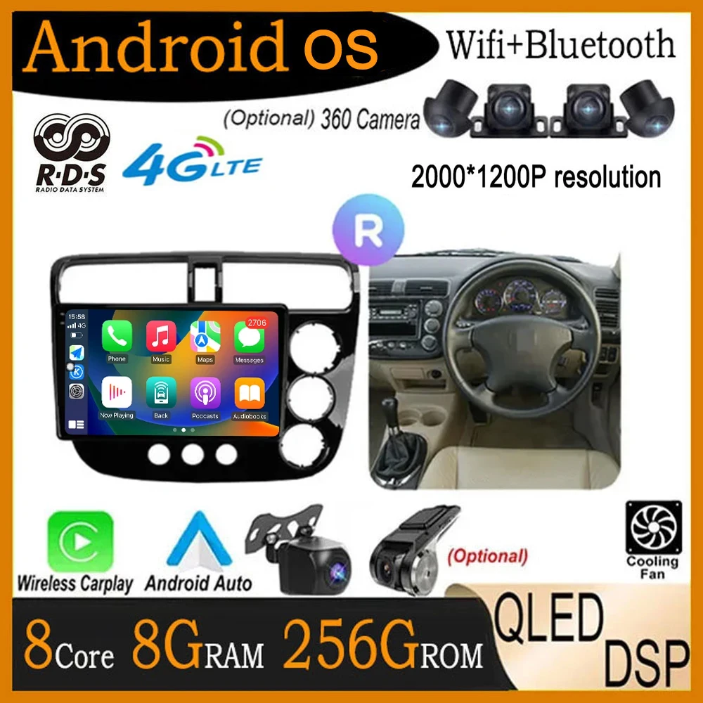 9 дюймов для Honda Civic 7 2000 - 2006 Android 14, автомобильное радио, мультимедийный плеер, навигация GPS, воспроизведение видео
9 дюймов для Honda Civic 7 2000 - 2006 Android 14, автомобильное радио, мультимедийный плеер, навигация GPS, воспроизведение видео