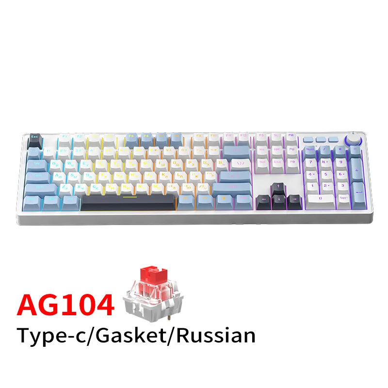AG104 Wired Customized Mechanical Mixed Gasket Structure Russian Layout Keyboard Gaming
AG104 Wired Customized Mechanical Mixed Gasket Structure Russian Layout Keyboard Gaming