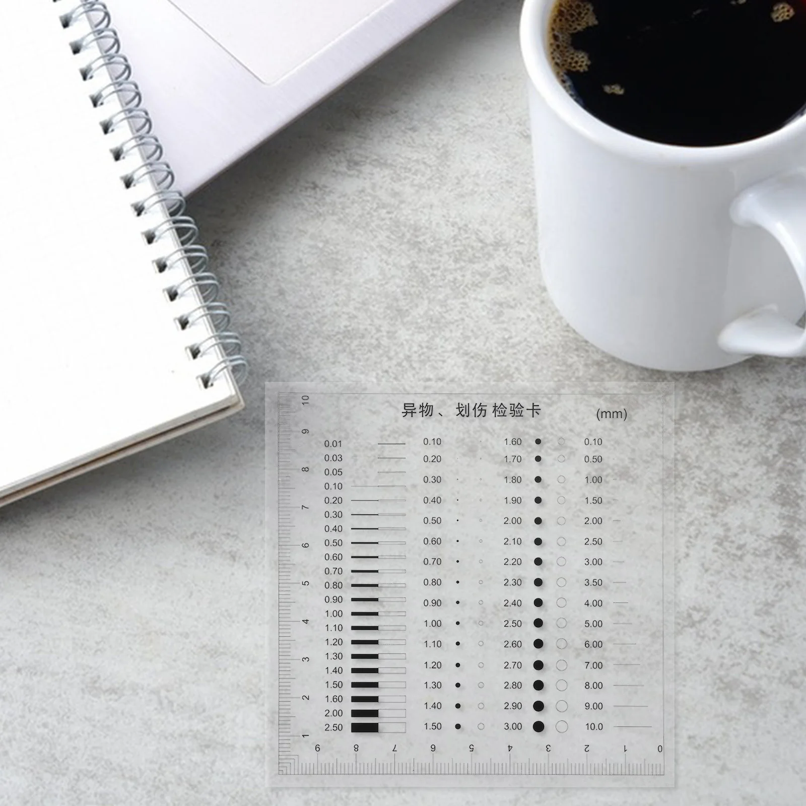 High Precision Sec Size Estimations Chart Transparent Defect Detection Ruler For Diameter Line Width Scratch Measurement Tool
High Precision Sec Size Estimations Chart Transparent Defect Detection Ruler For Diameter Line Width Scratch Measurement Tool