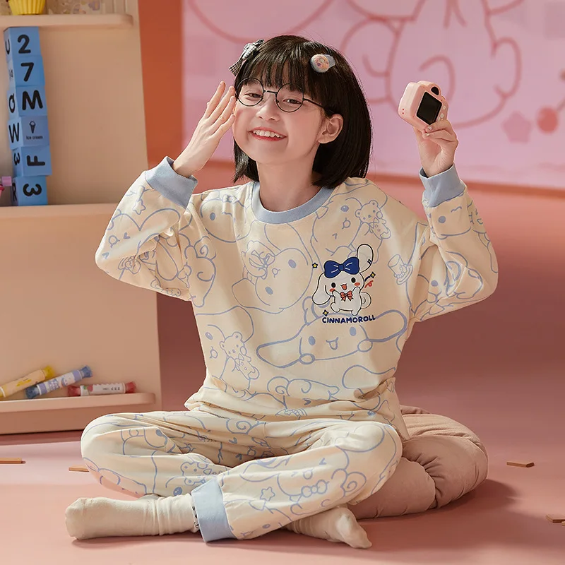 Пижамный комплект для девочек Disney Sanrio, хлопковая удобная мягкая ночная рубашка, дышащая свободная стильная домашняя одежда для маленьких принцесс, осень
Пижамный комплект для девочек Disney Sanrio, хлопковая удобная мягкая ночная рубашка, дышащая свободная стильная домашняя одежда для маленьких принцесс, осень