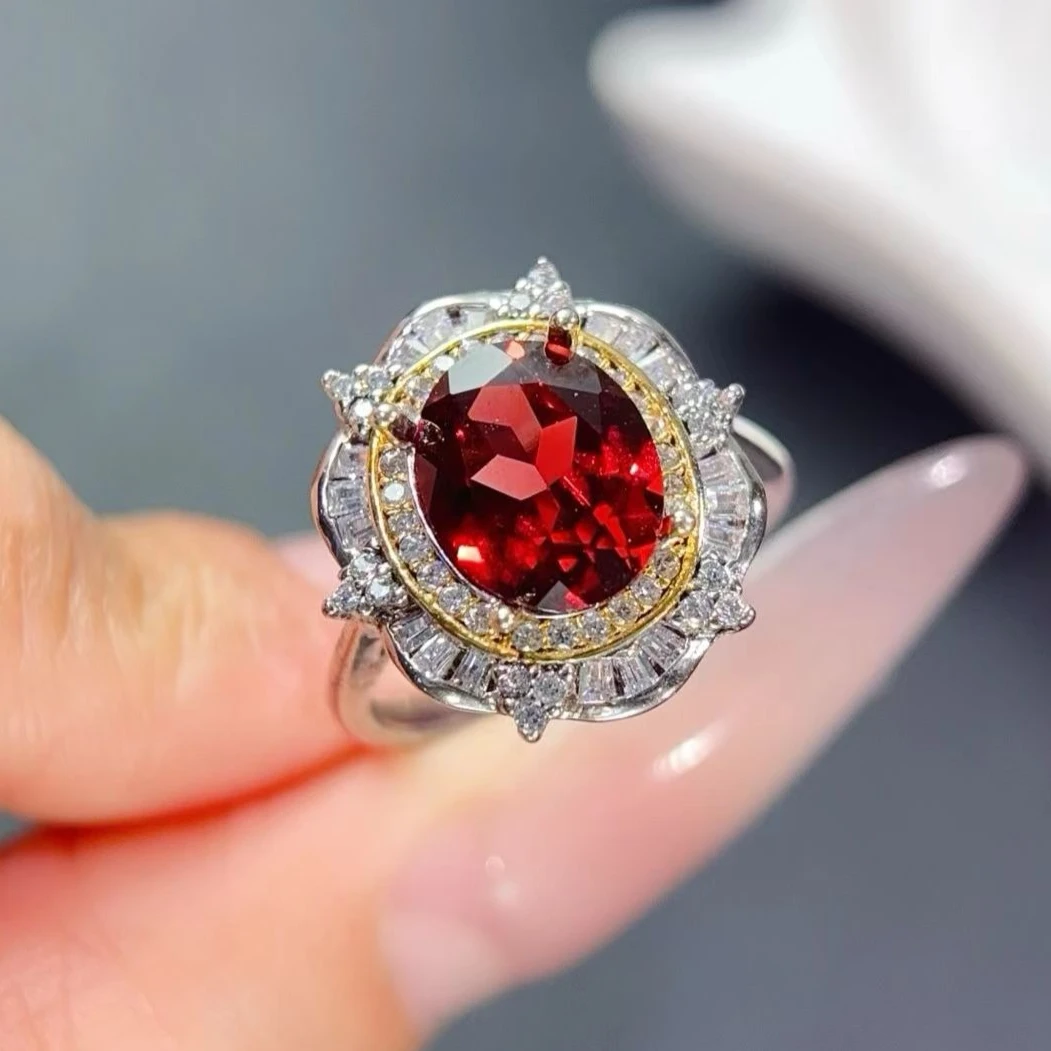 Natural Garnet Ring with Certificate 925 Sterling Silver Garnet Jewelry 18K Gold Plated Silver Gemstone Ring for Women
Natural Garnet Ring with Certificate 925 Sterling Silver Garnet Jewelry 18K Gold Plated Silver Gemstone Ring for Women