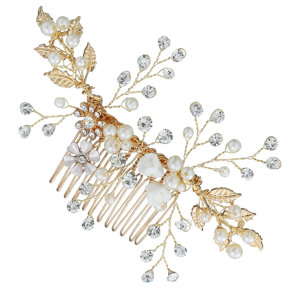 1pc Handmade Pearl Bride Hair Comb Rhinestone Alloy Flower Headdress Golden Wedding Bridal Bridesmaid Flower Girl Party Dance
1pc Handmade Pearl Bride Hair Comb Rhinestone Alloy Flower Headdress Golden Wedding Bridal Bridesmaid Flower Girl Party Dance