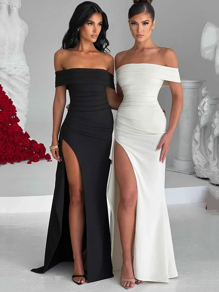 Elegant Off-shoulder High Split Maxi Dress Women Fashion Strapless Sleeveless Backless Bodycon Club Party Sexy Dress
Elegant Off-shoulder High Split Maxi Dress Women Fashion Strapless Sleeveless Backless Bodycon Club Party Sexy Dress