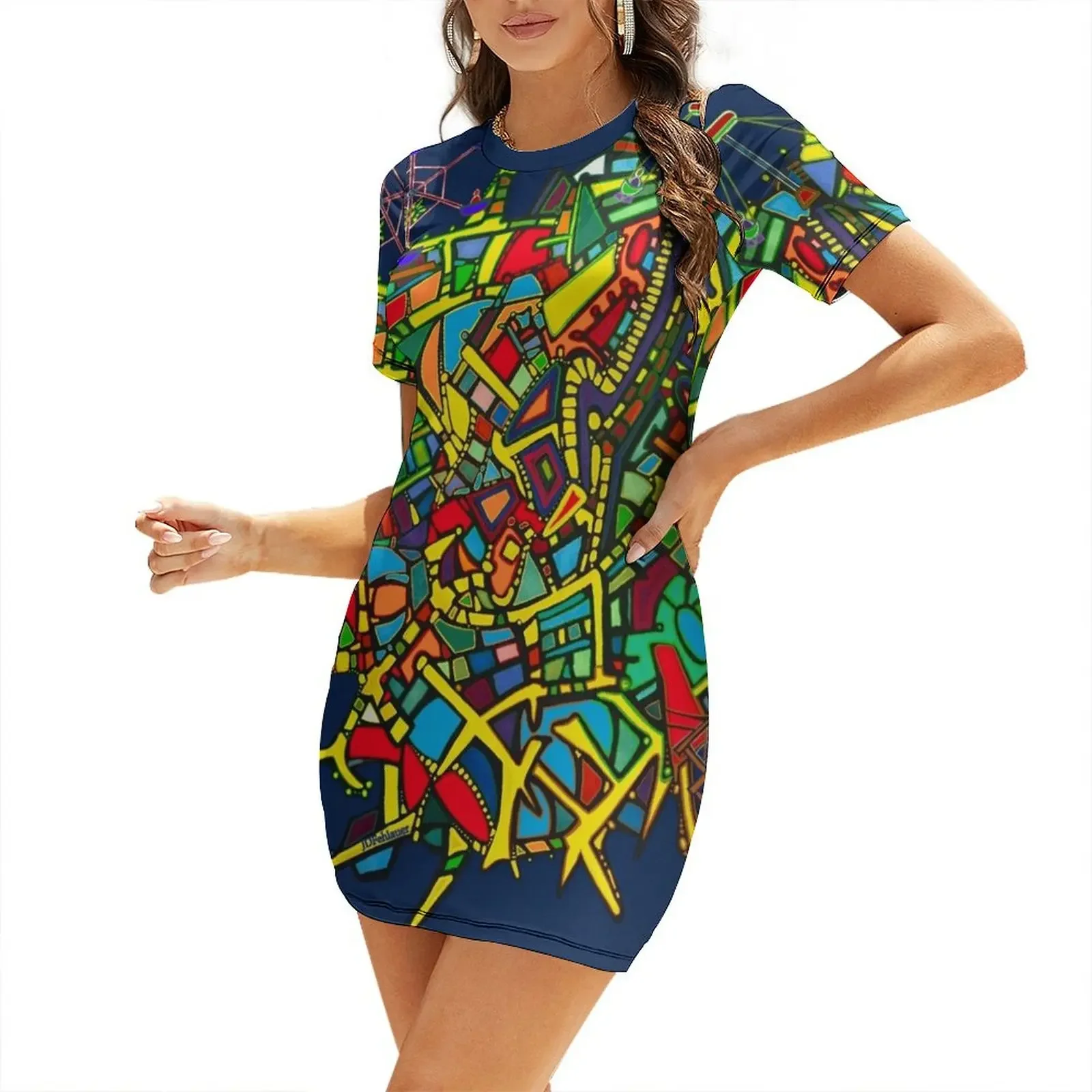 Yellow Line Amusement Short-Sleeved Dress dresses for women women evening dress luxury woman party dress
Yellow Line Amusement Short-Sleeved Dress dresses for women women evening dress luxury woman party dress
