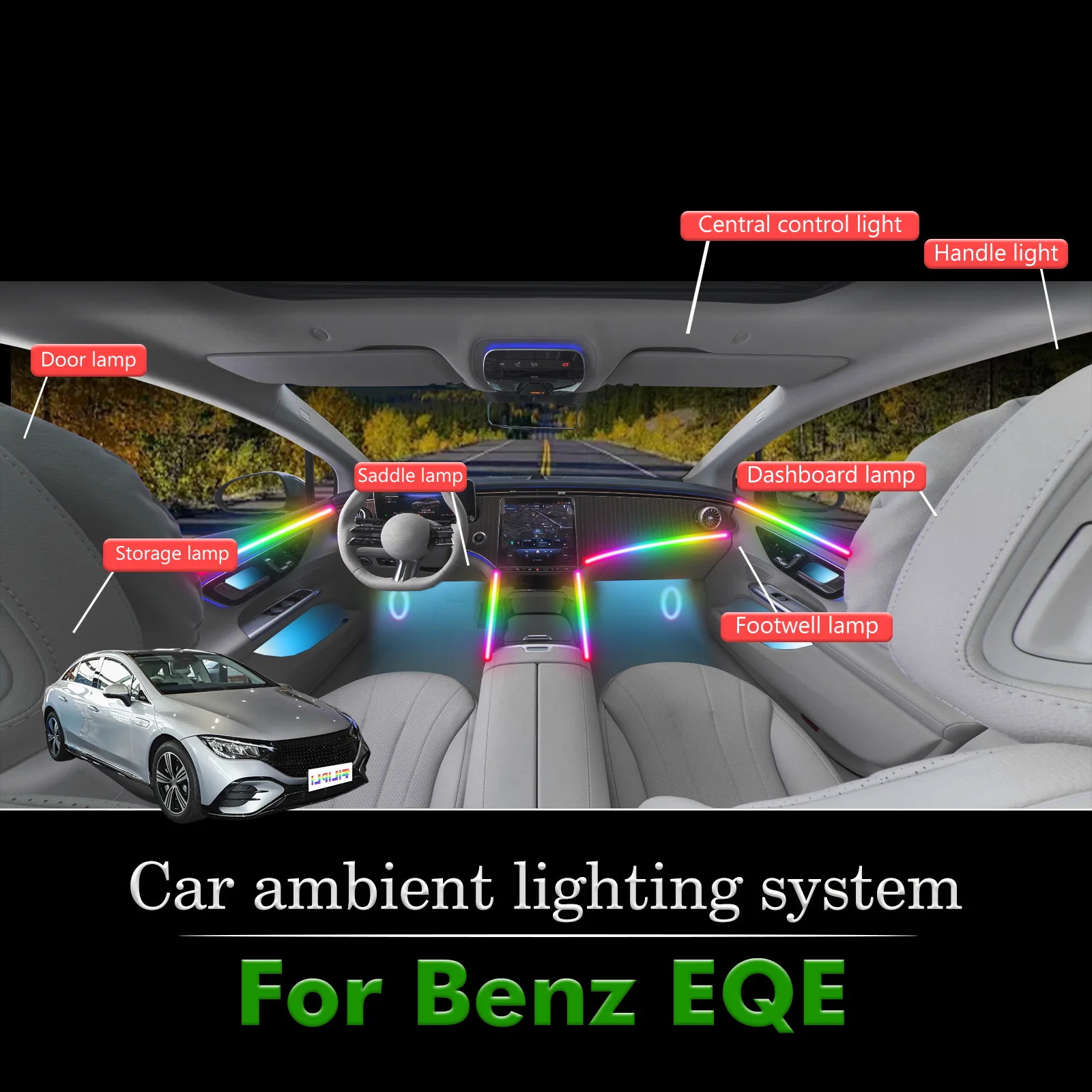 For BenZ EQE Car Interior Decorative Ambient Light RGB 64-Color LED Smart Remote Control Energy Saving Set
For BenZ EQE Car Interior Decorative Ambient Light RGB 64-Color LED Smart Remote Control Energy Saving Set