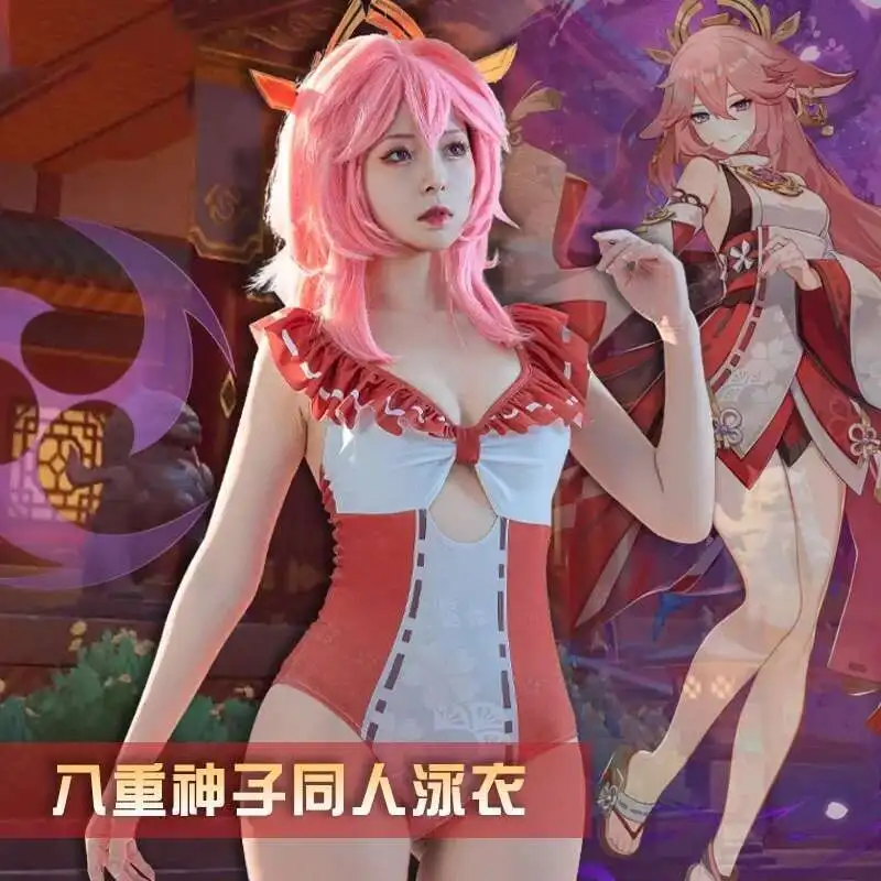 Genshin Impact Yae Miko Sexy Swimsuit One Piece Cosplay Swimwear Women Push Up Bodysuit Summer Bathing Suit Women One-Piece Suit
Genshin Impact Yae Miko Sexy Swimsuit One Piece Cosplay Swimwear Women Push Up Bodysuit Summer Bathing Suit Women One-Piece Suit