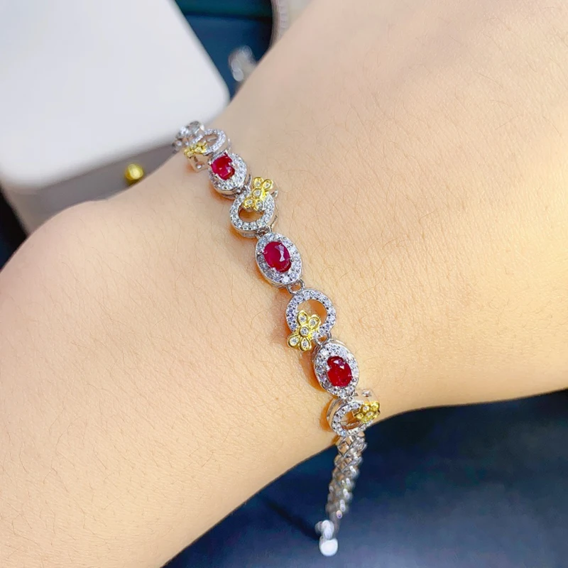 Natural Ruby Bracelet for women silver 925 jewelry luxury gem stones 18k gold plated free shiping items
Natural Ruby Bracelet for women silver 925 jewelry luxury gem stones 18k gold plated free shiping items