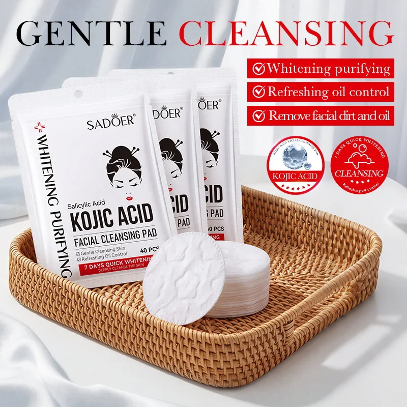 SADOER Kojic Acid Cleansing Pads Fade Acne Marks Pore Deep Clean Exfoliating Toner Pads
SADOER Kojic Acid Cleansing Pads Fade Acne Marks Pore Deep Clean Exfoliating Toner Pads