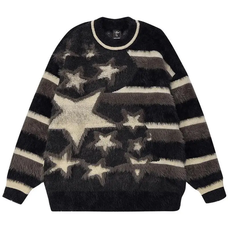 Star Design Sweater Stripe BF Casual Wool Knitwear Long Sleeved Casual Top Y2k Clothes Pullover Oversize Women Winter Clothes
Star Design Sweater Stripe BF Casual Wool Knitwear Long Sleeved Casual Top Y2k Clothes Pullover Oversize Women Winter Clothes