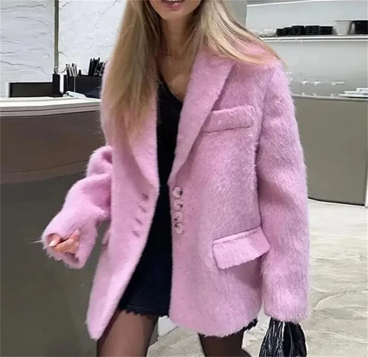 Women's Fashion Lapel Pink Coats Single Breasted Long Sleeve Elegant Coat Autumn Winter Warm Blazer Casual Pockets Lady Outwear
Women's Fashion Lapel Pink Coats Single Breasted Long Sleeve Elegant Coat Autumn Winter Warm Blazer Casual Pockets Lady Outwear