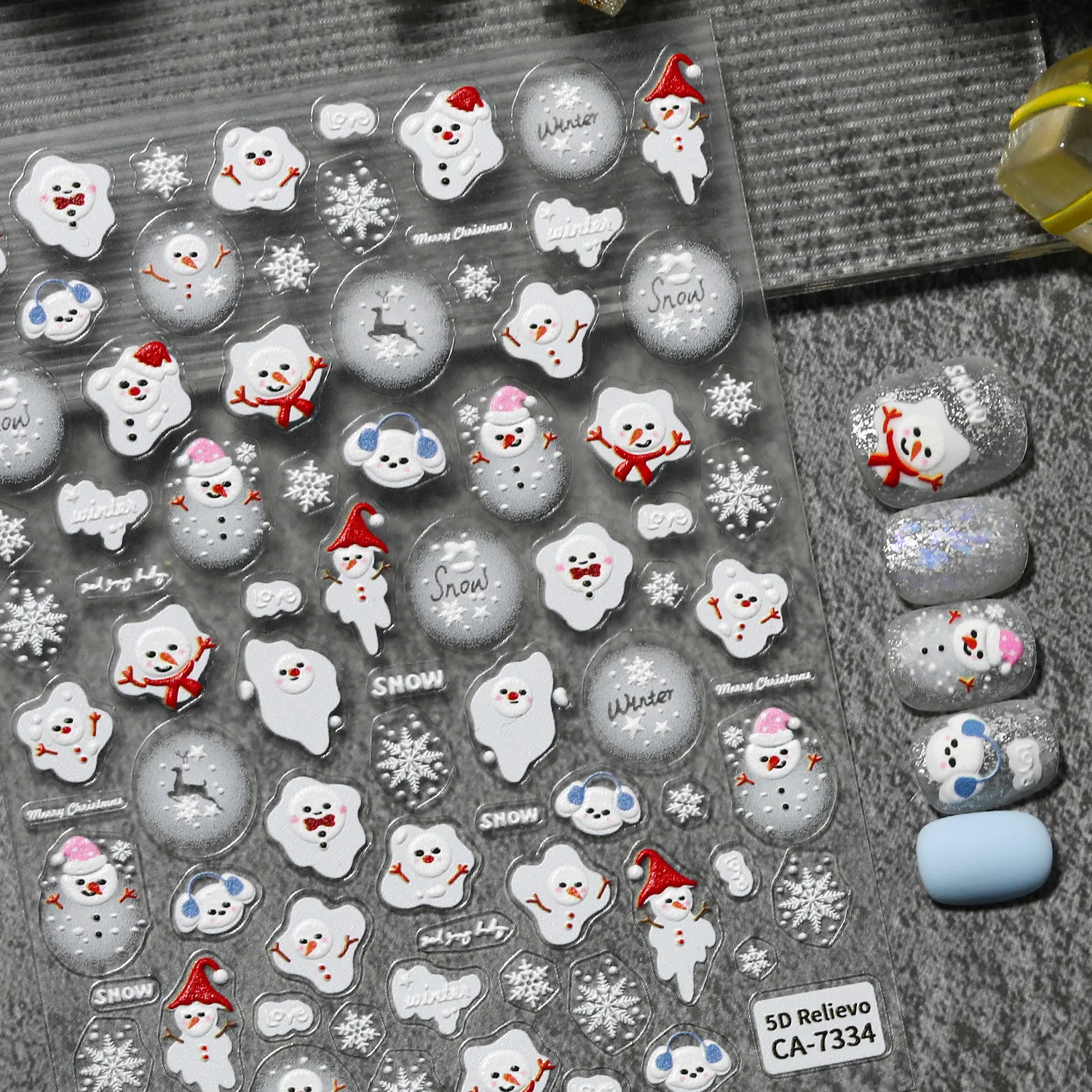 Winter Snowman Snowflake Nail Accesorise Stickers 5D Embossed Nails Art Stickers Kawaii Christmas Stickers Manicure Decals
Winter Snowman Snowflake Nail Accesorise Stickers 5D Embossed Nails Art Stickers Kawaii Christmas Stickers Manicure Decals