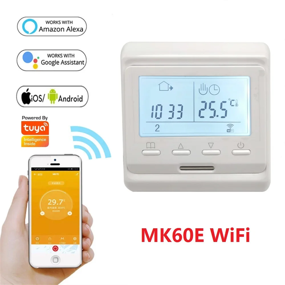 MINCO HEAT Programmable Tuya Smart WiFi Thermostat Electric Heating Warm Floor Temperature Controller
MINCO HEAT Programmable Tuya Smart WiFi Thermostat Electric Heating Warm Floor Temperature Controller